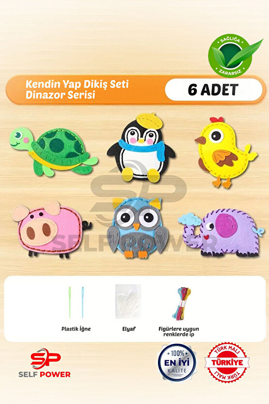 6 Adet Çocuklar İçin Kendin Yap Keçe Dikiş El Sanatları Seti 3 Yaş Ve Üzeri Çocuklar İçin