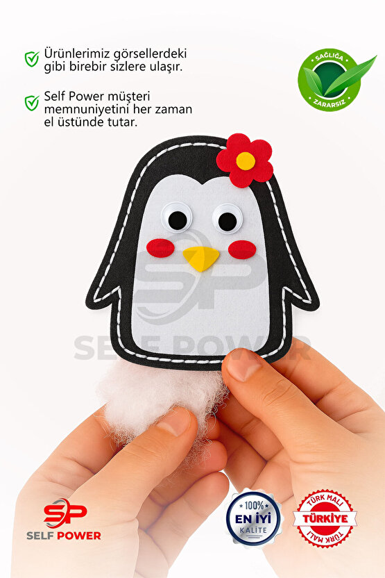 Çocuklar İçin Kendin Yap Keçe Dikiş El Sanatları 3 Yaş Ve Üzeri Çocuk İçin Penguen Eğitici Oyuncak