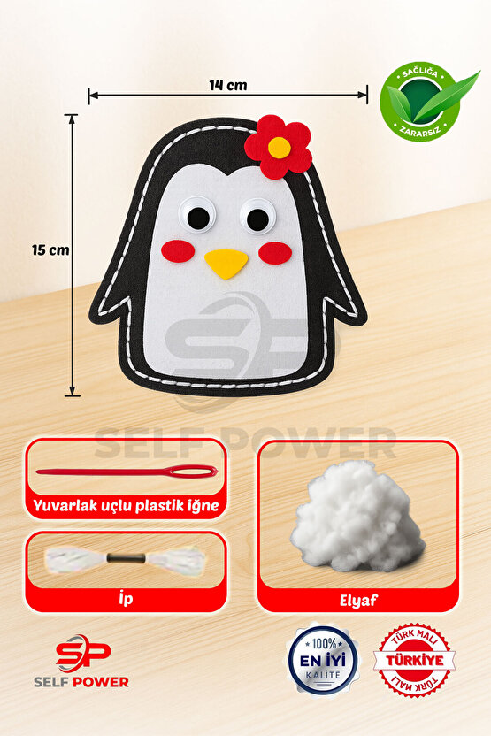 Çocuklar İçin Kendin Yap Keçe Dikiş El Sanatları 3 Yaş Ve Üzeri Çocuk İçin Penguen Eğitici Oyuncak