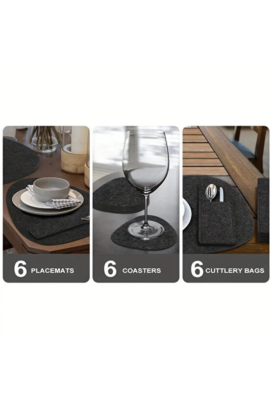 6-Kişilik 18 Parça şık görünümlü Oval Runner sunum seti 40x32 ölçü