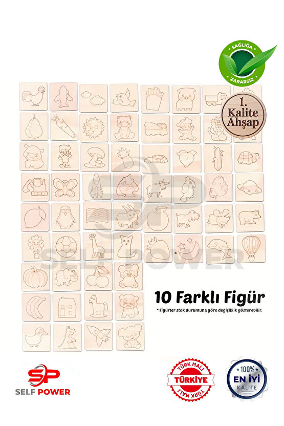 10 Parça Ahşap Oyma& Boyama Şablonu Hayvan Ve Meyve Desenli Ahşap Boyama Desen Şablonu