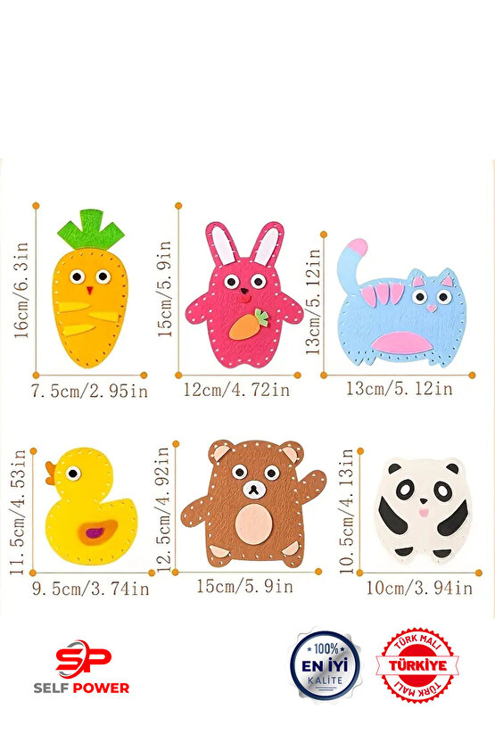 Dikiş Başlangıç Kiti -6 Adet Eğitici Üretken Set , Keçe Malzeme, Kolay Eğlenceli El İşi & Hediyesi