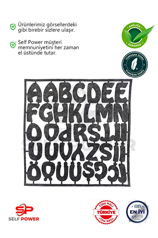 3+ Yaş Çocuklar İçin Alfabe Keçe Harf Tanıma&Eşleştirme Eğitic i ABC Öğrenme Sınıf ve Ev Eğitimi
