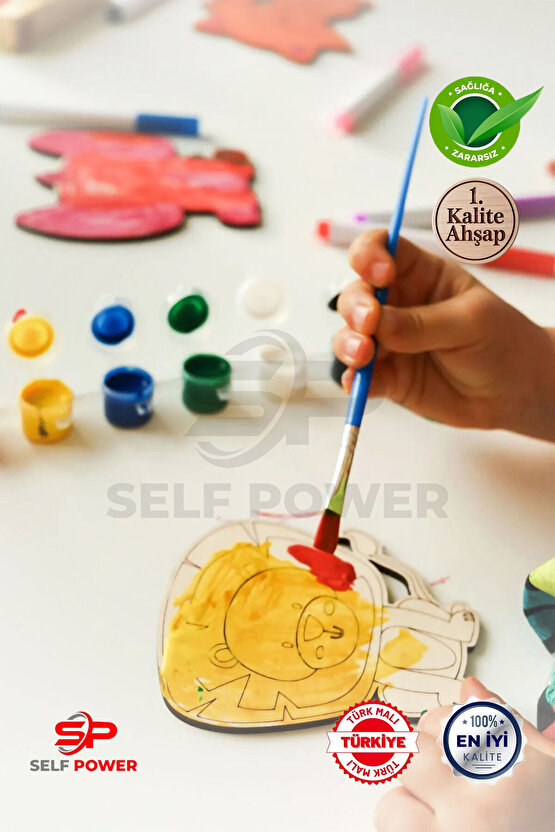 Ahşap Kendin Yap Hayvanlar Boyama Seti Eğitici Montessori Çocuk Gelişim Oyuncağı