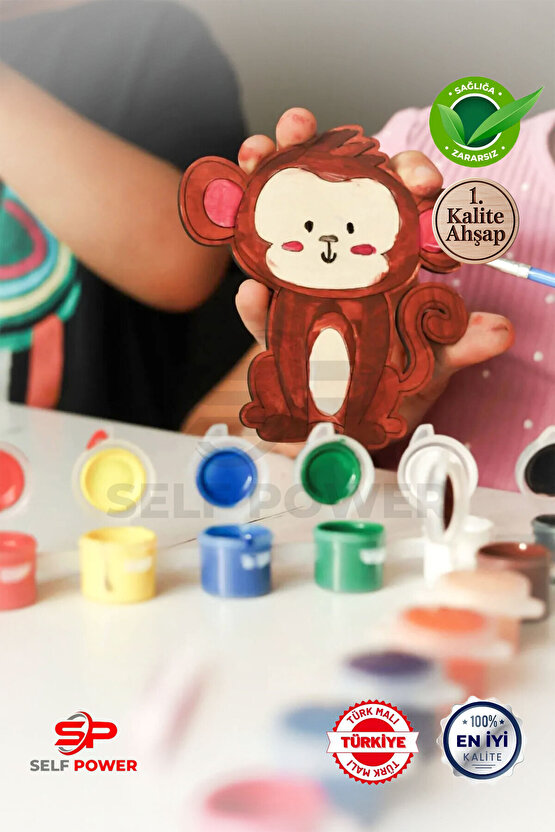 Ahşap Kendin Yap Hayvanlar Boyama Seti Eğitici Montessori Çocuk Gelişim Oyuncağı