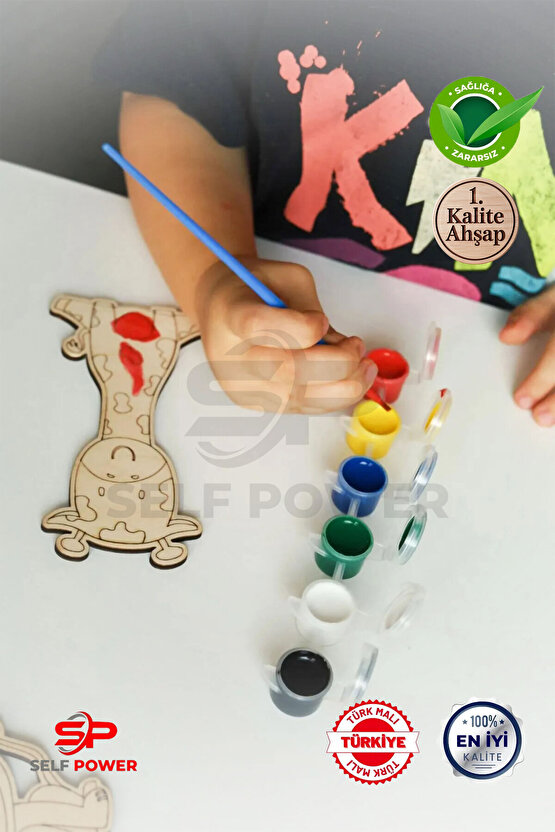 Ahşap Kendin Yap Hayvanlar Boyama Seti Eğitici Montessori Çocuk Gelişim Oyuncağı