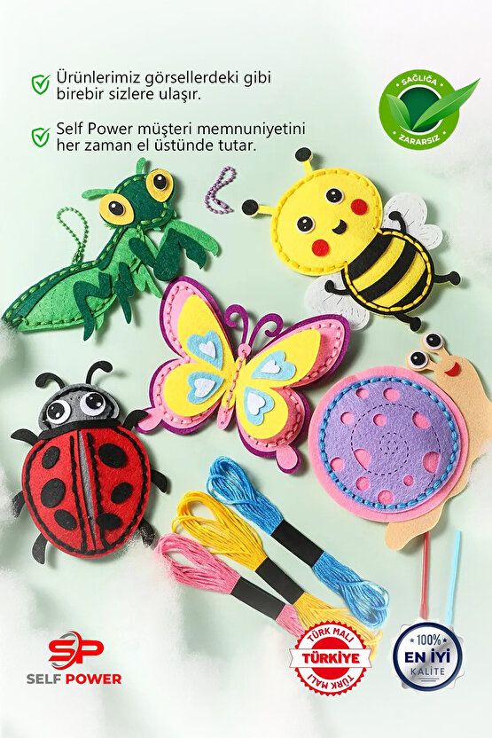 5 Adet Çocuklar Için Keçe Dikiş Kiti Başlangıç Için El Işi Kiti Kendi Yap Projeleri Ve Dikim Seti
