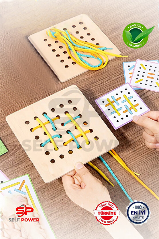 Ahşap Bağlama Tahtası Bulmaca, Eğitici , Mantık  Geliştirir, 3-6 Yaş Aralığı İçin, Beyin Gelişimi