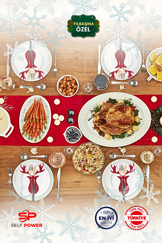 12 Lİ NOEL AĞACI KEÇE BIÇAK ÇATAL SETİ TEMALI TASARIM&PARTİ DEKORU MASAÜSTÜ DEKORU