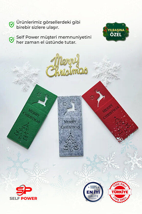12-Li  Şık  Yılbaşı Temalı Özel Tasarım Noel Temalı Çatal Bıcak Servisi  Seti
