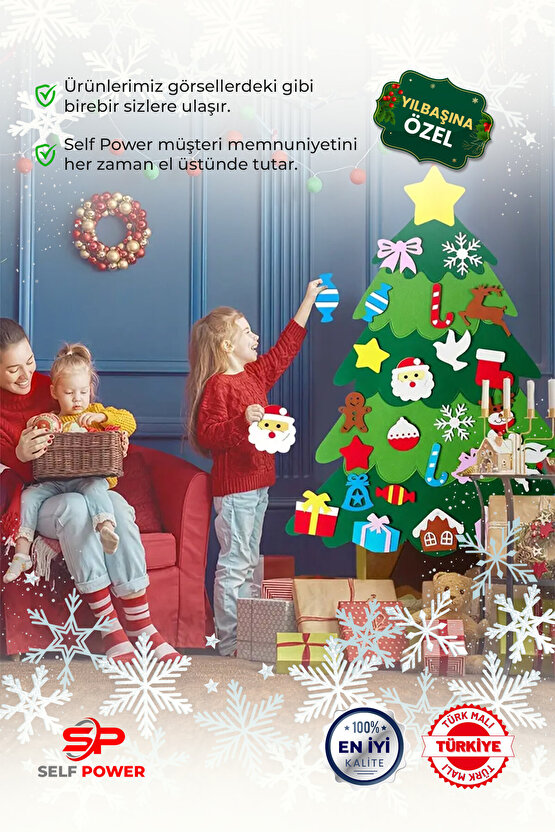 Keçeden Figürler ile oluşan yılbaşı ağacı&süsleri-öğretici eğitici oyunlar