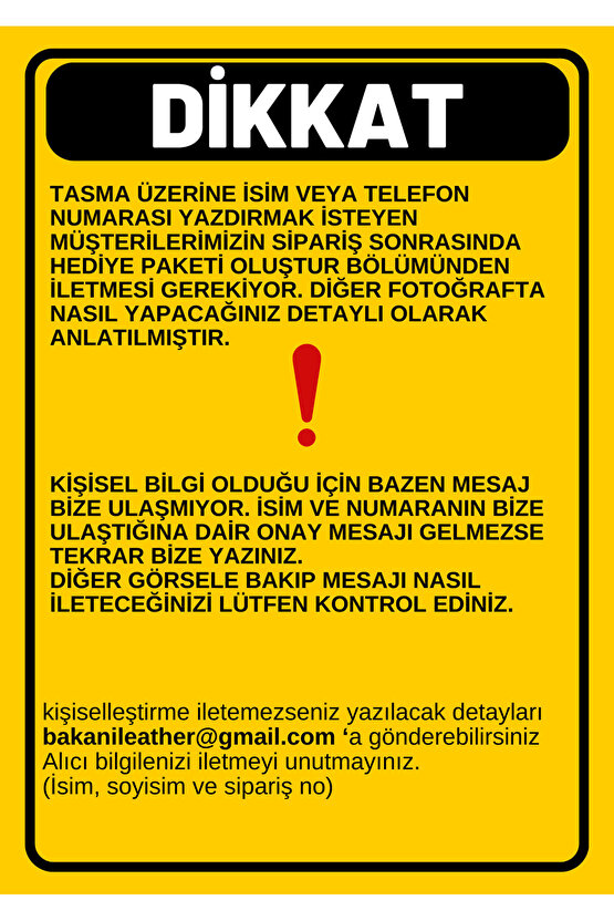 Kişiye Özel Köpek İsimli Boyun Tasması, Hakiki Vejetal Deri, Dayanıklı Malzeme, Paslanmaz Çelik