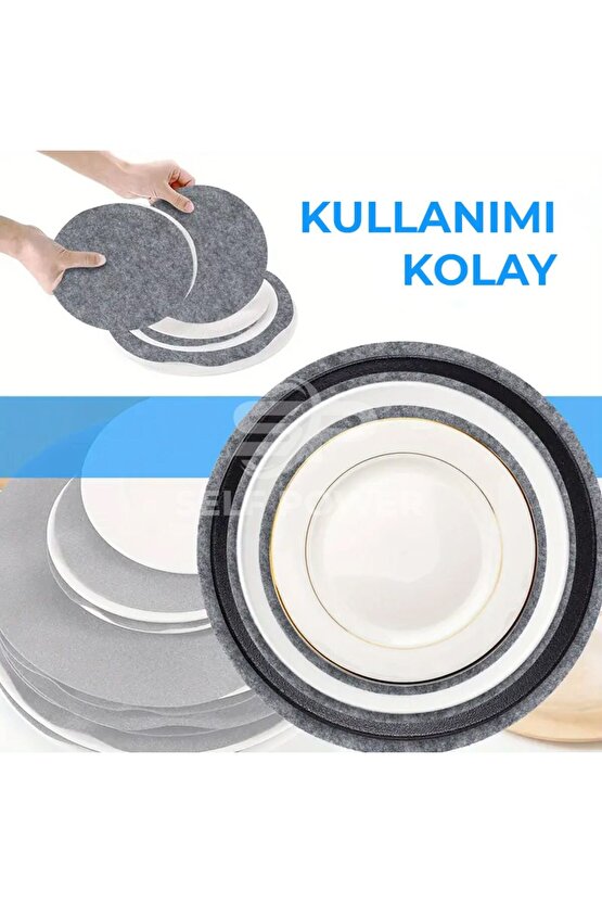 72 Parça Keçe Tabak Koruyucu  Tabak Ayırıcılar Güvenli Yığın Porselen, Cam Eşyalar & Pişirme Saklama