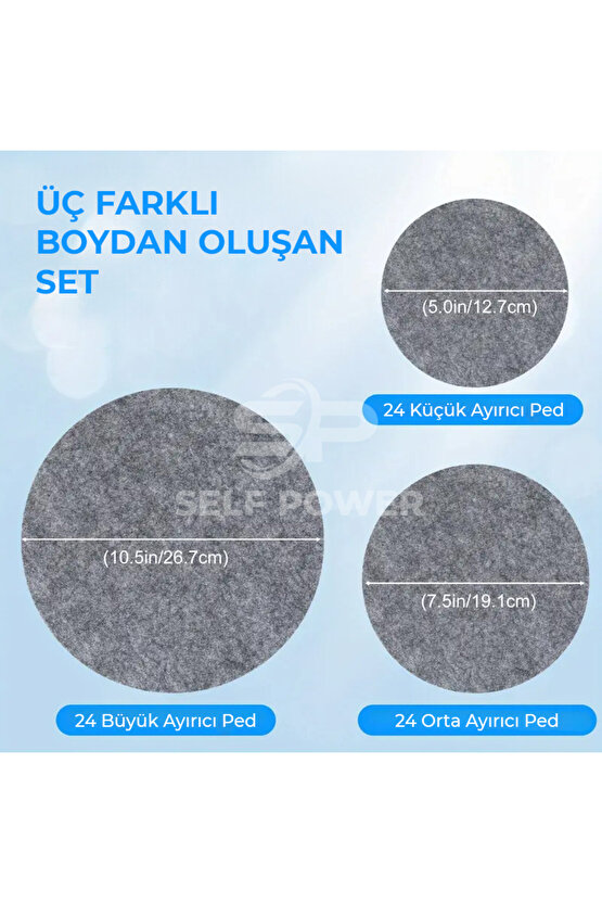 72 Parça Keçe Tabak Koruyucu  Tabak Ayırıcılar Güvenli Yığın Porselen, Cam Eşyalar & Pişirme Saklama