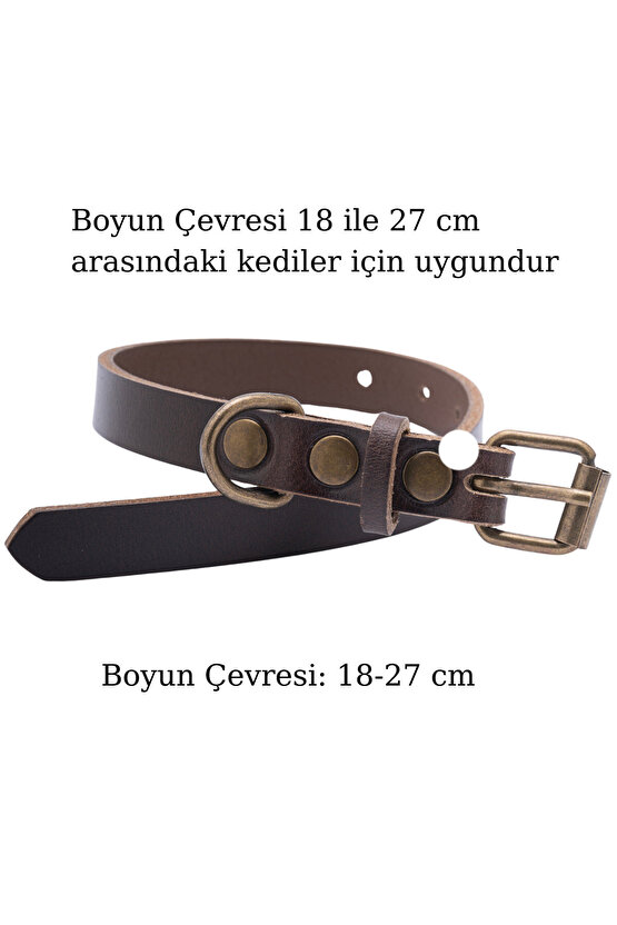 Kişiye Özel Hakiki Deri Kedi Tasması, El Yapımı, Dayanıklı ve Şık İsimli Kedi Tasması