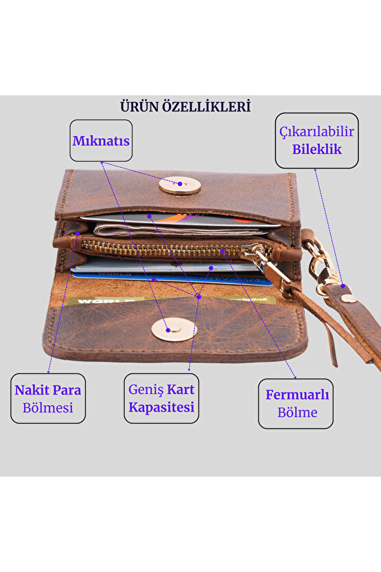 Hakiki Deri Kadın Cüzdan - Şık Ve Pratik Tasarım, Doğum Günü & Anneler Günü Hediyesi