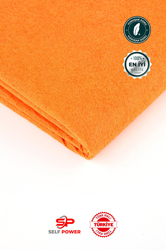 Turuncu Ince Keçe 1 Metre 100x100 Cm Ölçülerinde Renkli Keçe Kumaş