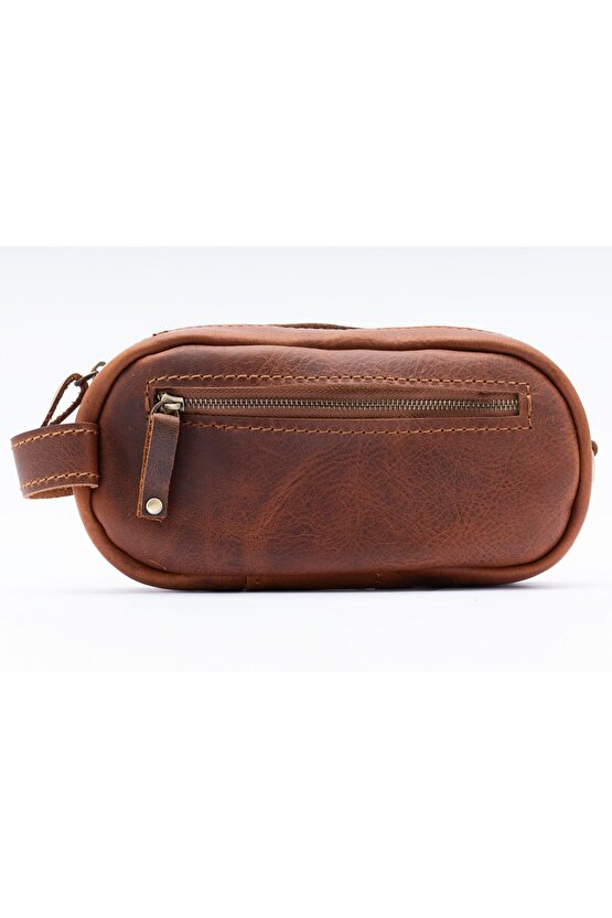 Hakiki Deri El Çantası & Çapraz Çanta, Dopp Kit, Ekstra Fermuarlı Dış  Bölme