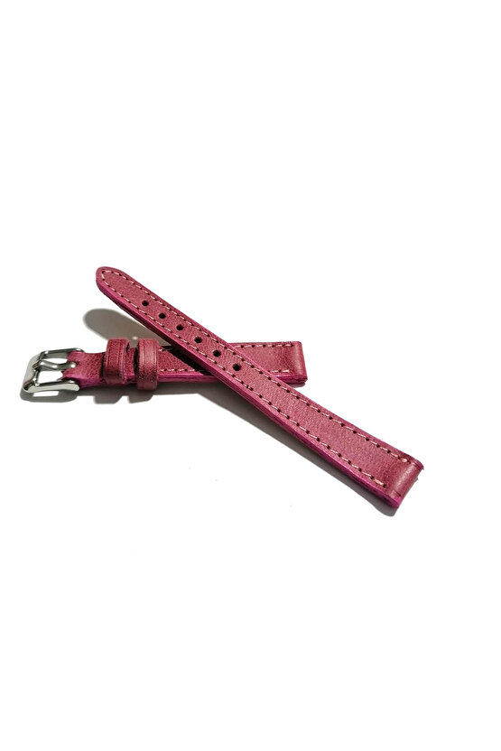&Her Saate Uyumlu Hakiki Deri Saat Kordonu pembe 12 mm ( 440 )