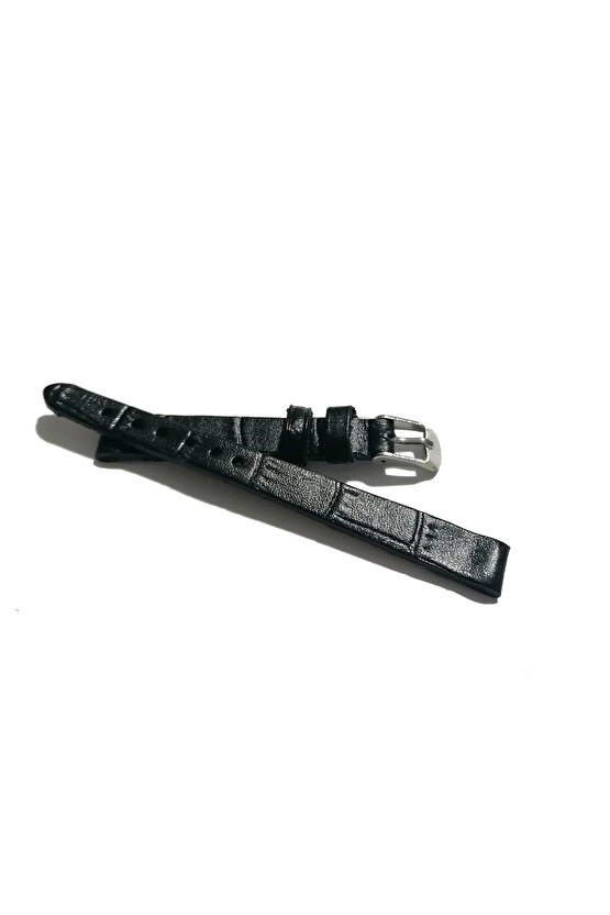 &Her Saate Uyumlu Hakiki Deri Saat Kordonu SİYAH 10 mm ( 420 )