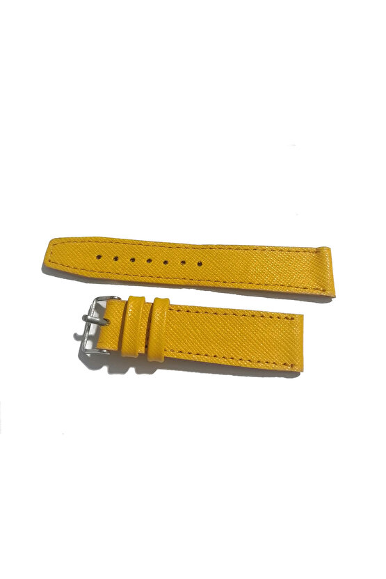 Klasik Saat Kordonu Saat Kayışı SARI 22 mm ( 401 )