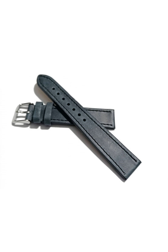 Klasik Saat Deri Kordon Saat Kayışı KOYU Mavi 18 mm (378 )