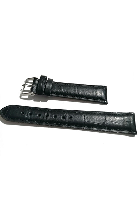 Klasik Saat Deri Kordon Saat Kayışı Siyah - Croco 18 mm (313 )