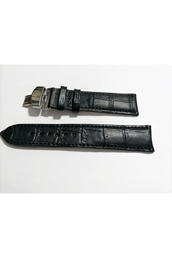 &Hertür Saate &Uygun  Kelebek  Toka  24 MM  siyah kordon   (189 ) gumuş   toka