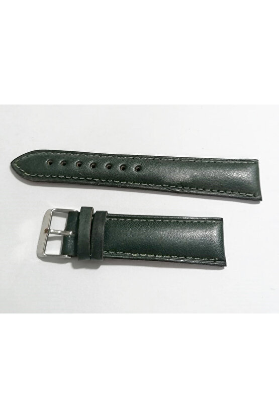 &Her Saate Uyumlu Hakiki  Dana  Derisi  Saat Kordonu 20   mm (122 )  yeşil