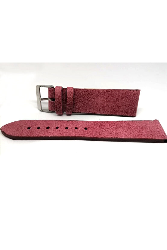 Her Saate  uyumlu hakiki Grizi  Deri saat kordonu 22  mm   pembe
