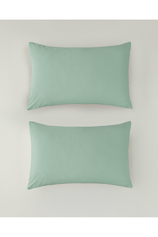 Pure Pamuklu 2li Yastık Kılıfı 50x70 cm Çağla Yeşili
