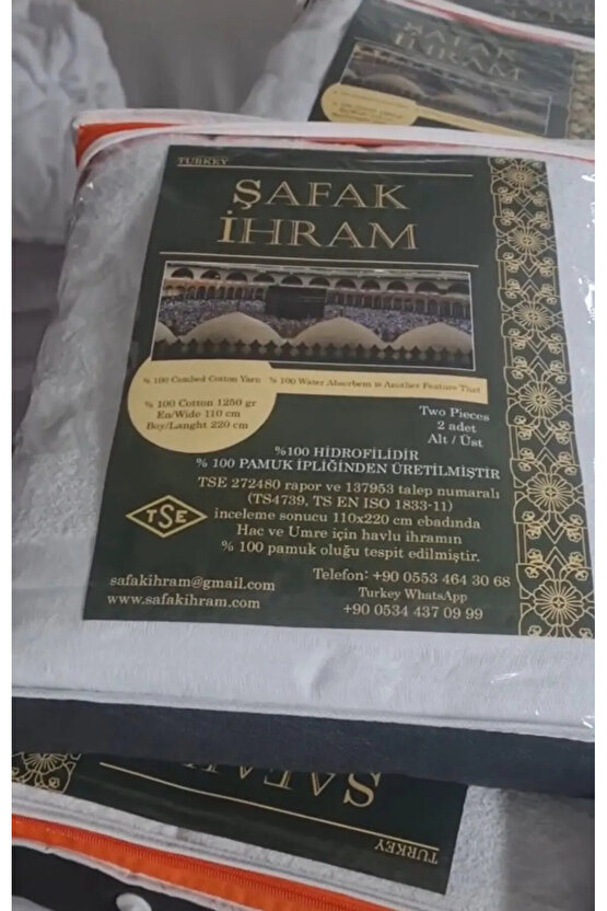 Şafak Ihram Hac Ve Umre Kıyafeti Cotton Ihram 1250gr 110x220