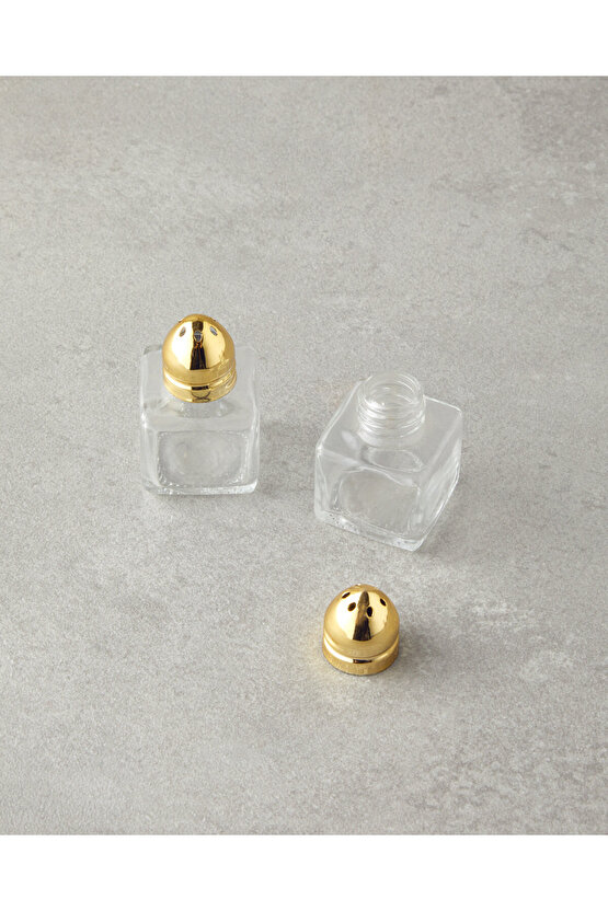 Lelia Cam 2li Tuzluk - Biberlik 4x5 cm Gold