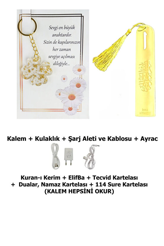 Kuran Okuyan Kalem CAMİ Boy V 7.1 Bluetooth Diyanet onaylı 3 Yıl Garantili, Anahtarlık, Ayrac