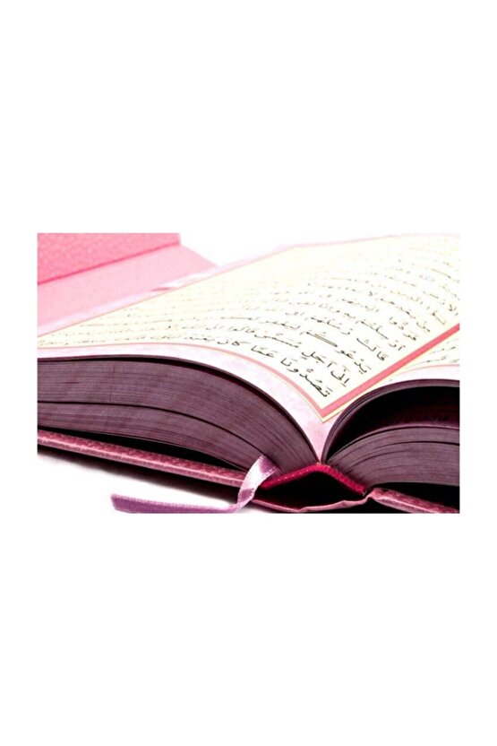 Ayfa Gül Desenli Rahle Boy Kuranı Kerim (pembe Ciltli)