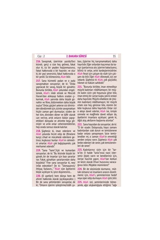 Kuranı Kerim Türkçe Meali – Cep Boy Sade Meal – Pembe