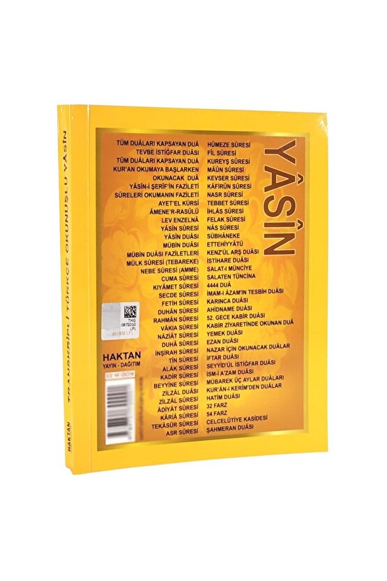 240 Sayfa Çanta Boy Yasini Şerif Kitabı Sarı