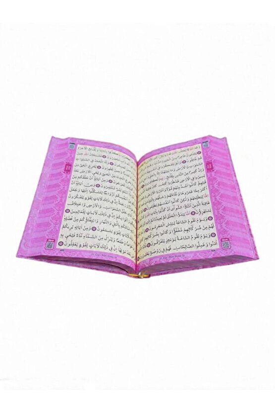 kuranı kerim orta boy kolay okunabilen renkli bilgisayar hatlı pembe kuranı kerim