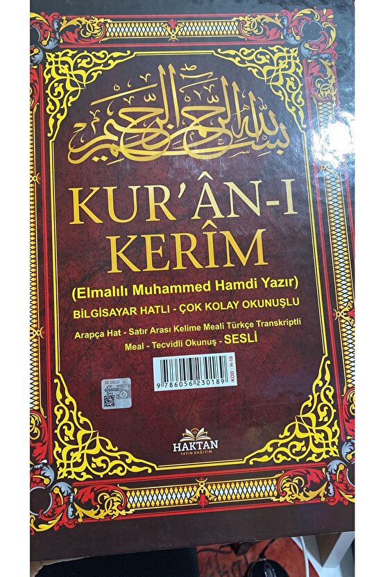 HAKTAN YAYIN CAMİ BOY İRİ YAZILI 5Lİ ARAPÇA TÜRKÇE OKUNUŞLU TECVİDLİ KELİME MEALLİ