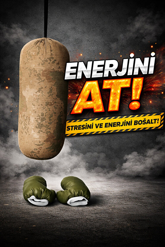 Kamuflaj Desenli Eldiven Hediyeli Boks Torbası Içi Dolu