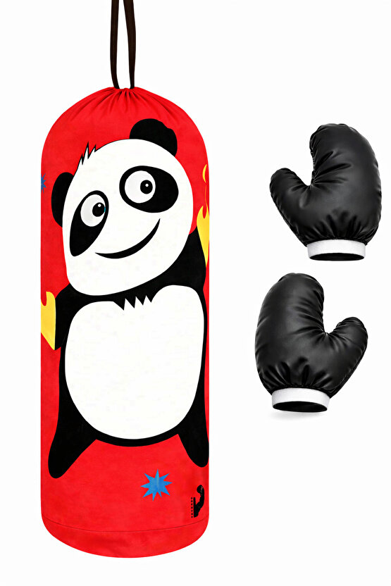 Çocuk Kum Torbası Box Panda Deseni