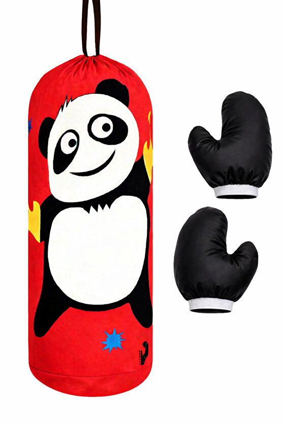 Çocuk Kum Torbası Box Panda Deseni