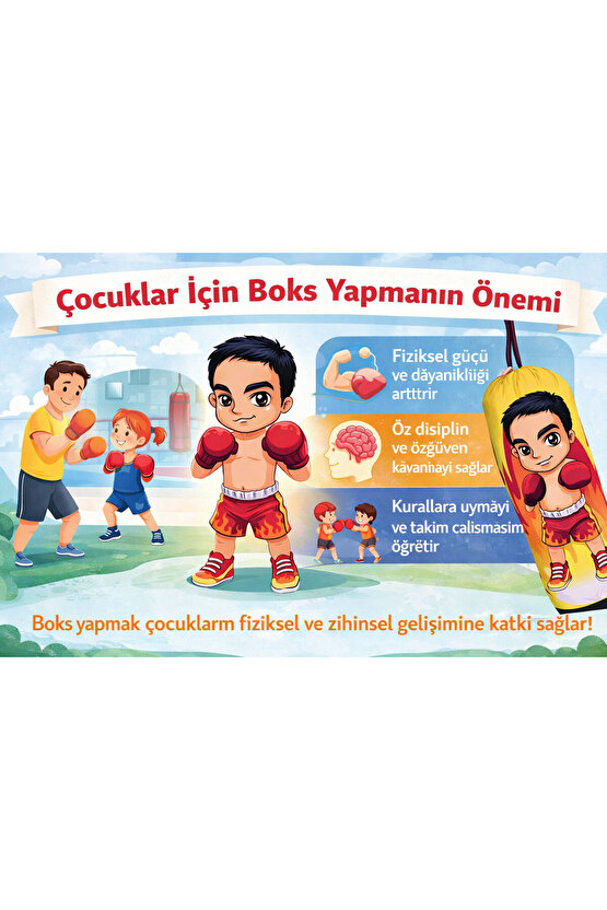 Toprak Sport Boks Torbası Içi Dolu Eldiven Hediyeli