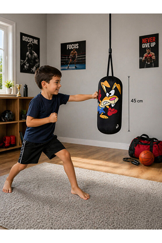 Kickboks Çocuk Boks Torbası 45cm Eldiven Hediyeli