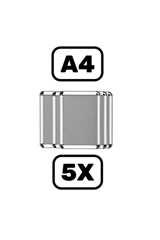 Alüminyum Açılır Kapanır Rondo Çerçeve A4 ( 21X30 ) 5 Lİ PAKET