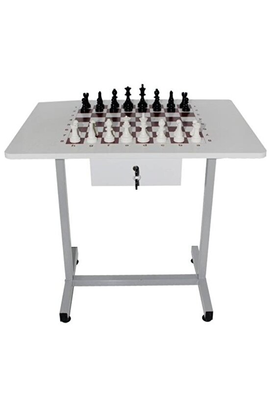Komple Metal Ayaklı Satranç Masası 60x80 cm PAN606