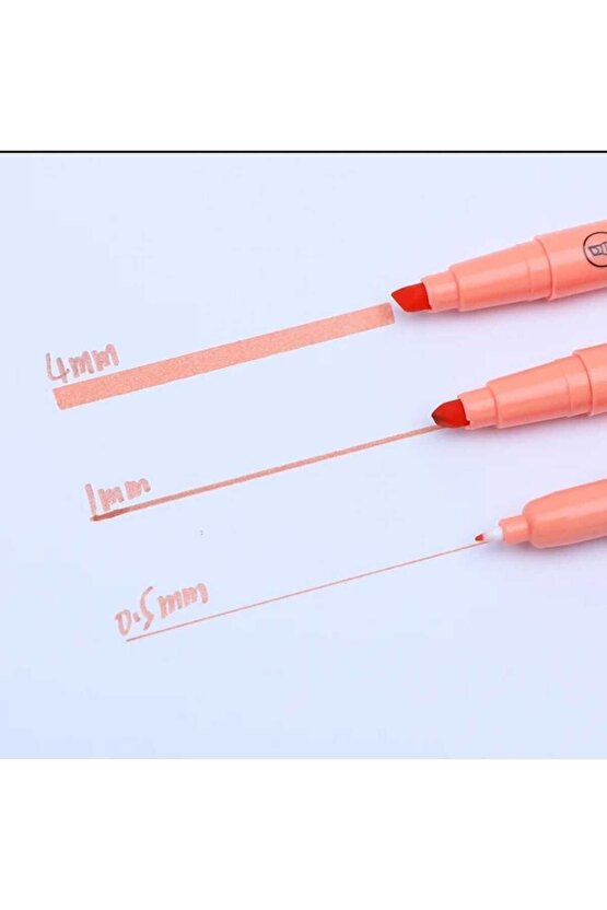 Çok Renkli Pastel Highlighter 6 Renk Fosforlu Kalem Seti Çift Taraflı
