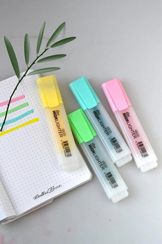 Pastel Renk Fosforlu işaretleme Kalemi 4 Lü Set