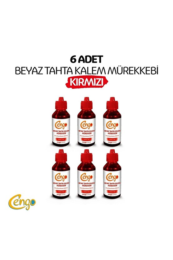 6 Adet Tahta Kalemi Mürekkebi 100 Ml - Kırmızı