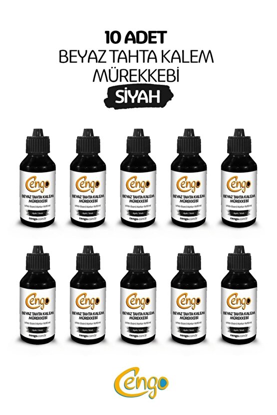 10 Adet Tahta Kalemi Mürekkebi 100 Ml - Siyah